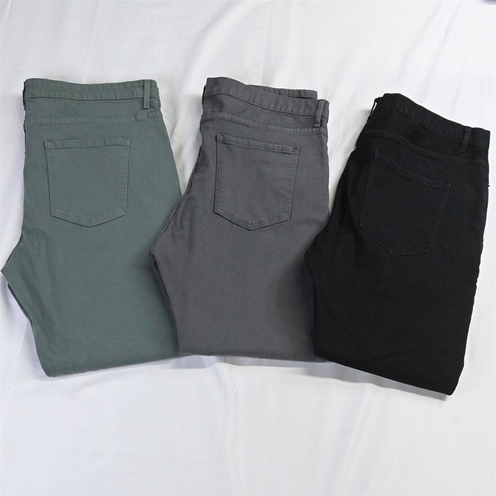 Lot 3 A-Frame 40 x 32 Skinny Black‎ Gray Green Stretch Denim Jeans